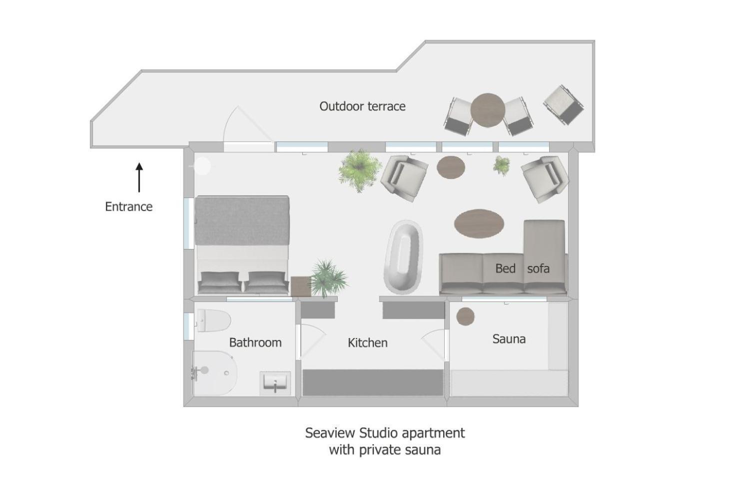 Lovely Studio Apartment Seaview & Private Sauna Lerum Eksteriør bilde